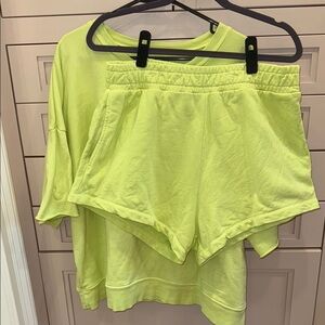 Daily Drills Lime Green Sweatshirt & Shorts Set